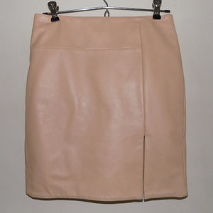 Genuine Nappa leather skirt 2 Tan Straight Slit Short Light brown USA M. Patmos